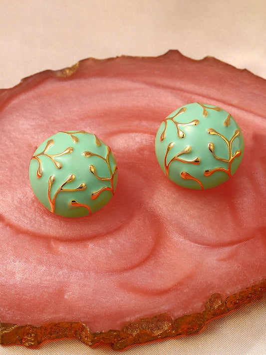 Women's The Twig Stud Earrings - Mint Green
