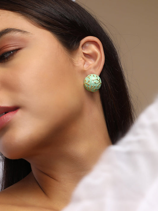 Women's The Twig Stud Earrings - Mint Green