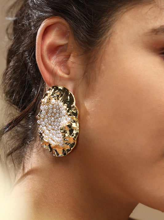 Women's The Lilypad Drop Earrings - Pearl White