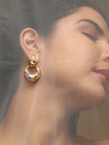Women's The Amari Drop Earrings - Blush Pink:Sky Blue