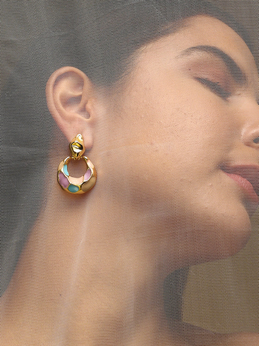 Women's The Amari Drop Earrings - Blush Pink:Sky Blue