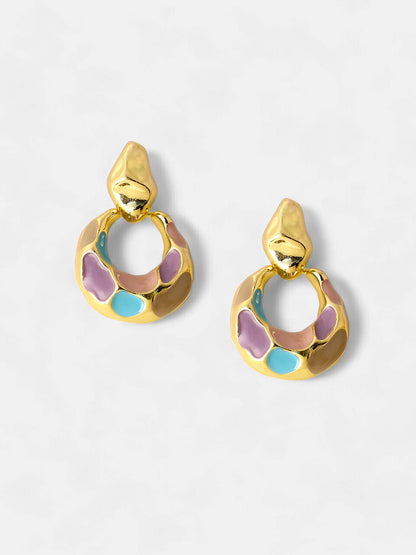 Women's The Amari Drop Earrings - Blush Pink:Sky Blue