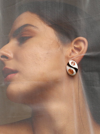 Women's The Marquess Stud Earrings - Peach Orange:Nude Pink