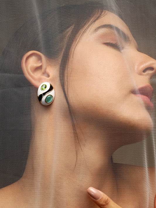 Women's The Marquess Stud Earrings - Sky Blue:Pistachio Green