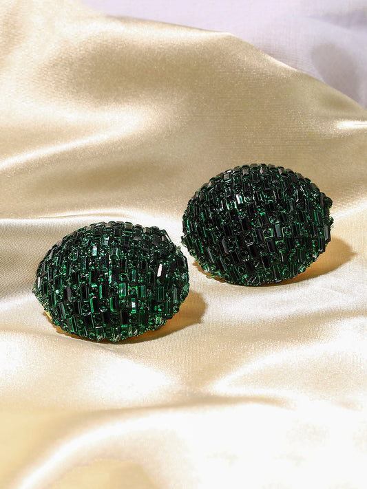 Women's The Mirror Stud Earrings - Emerald Green