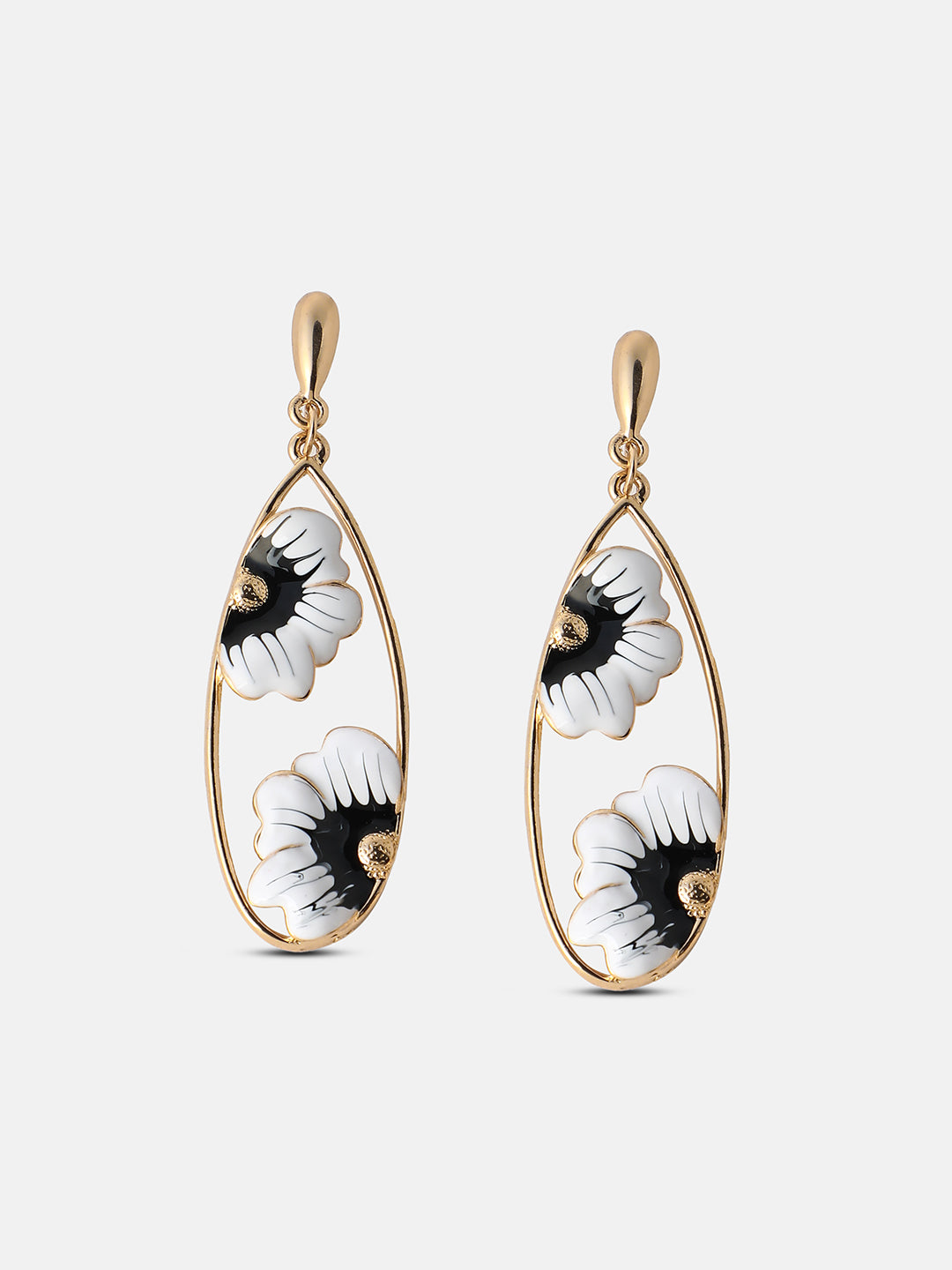 Women's The Anemone Drop Earrings - Navy Blue:Chalk White