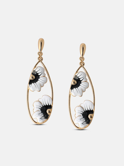 Women's The Anemone Drop Earrings - Navy Blue:Chalk White
