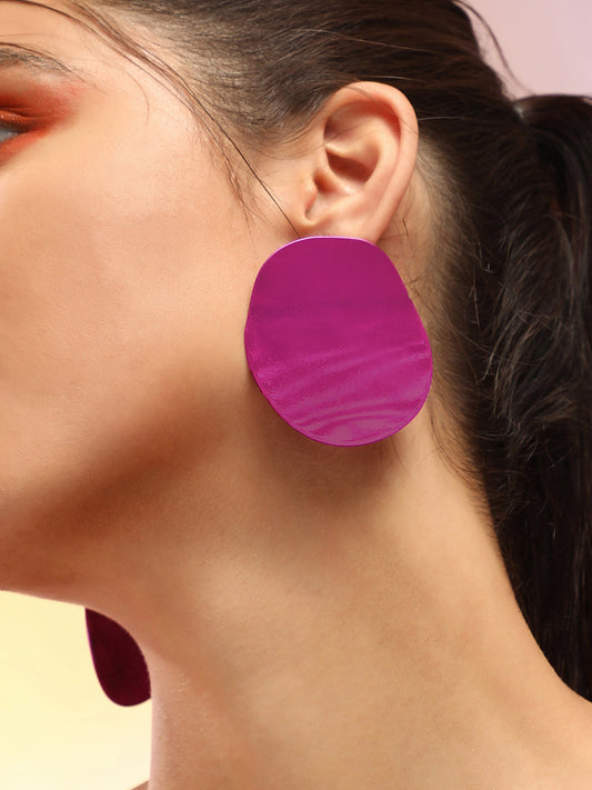 Women's The Martian Drop Earrings - Fushcia Pink