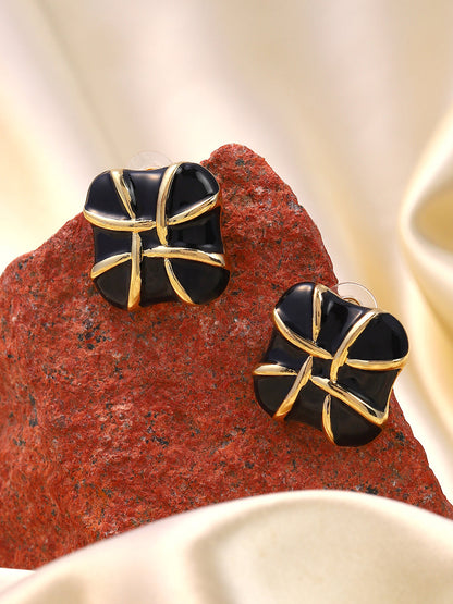 Women's The Baroness Stud Earrings - Onyx Black