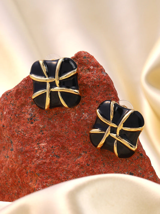 Women's The Baroness Stud Earrings - Onyx Black