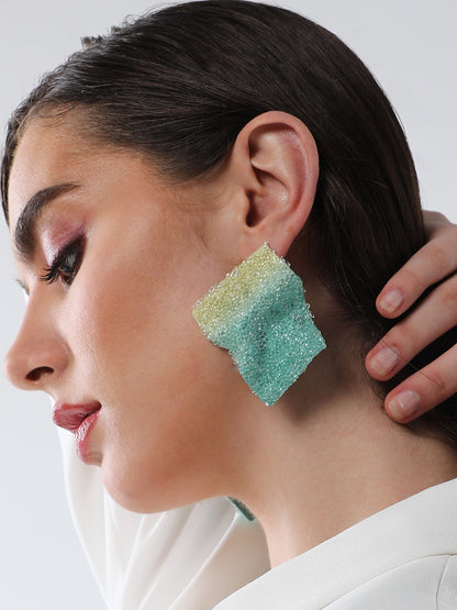 The Glacier Quad Drop Earrings - Mint Green & Daffodil Yellow-SOHIER8900