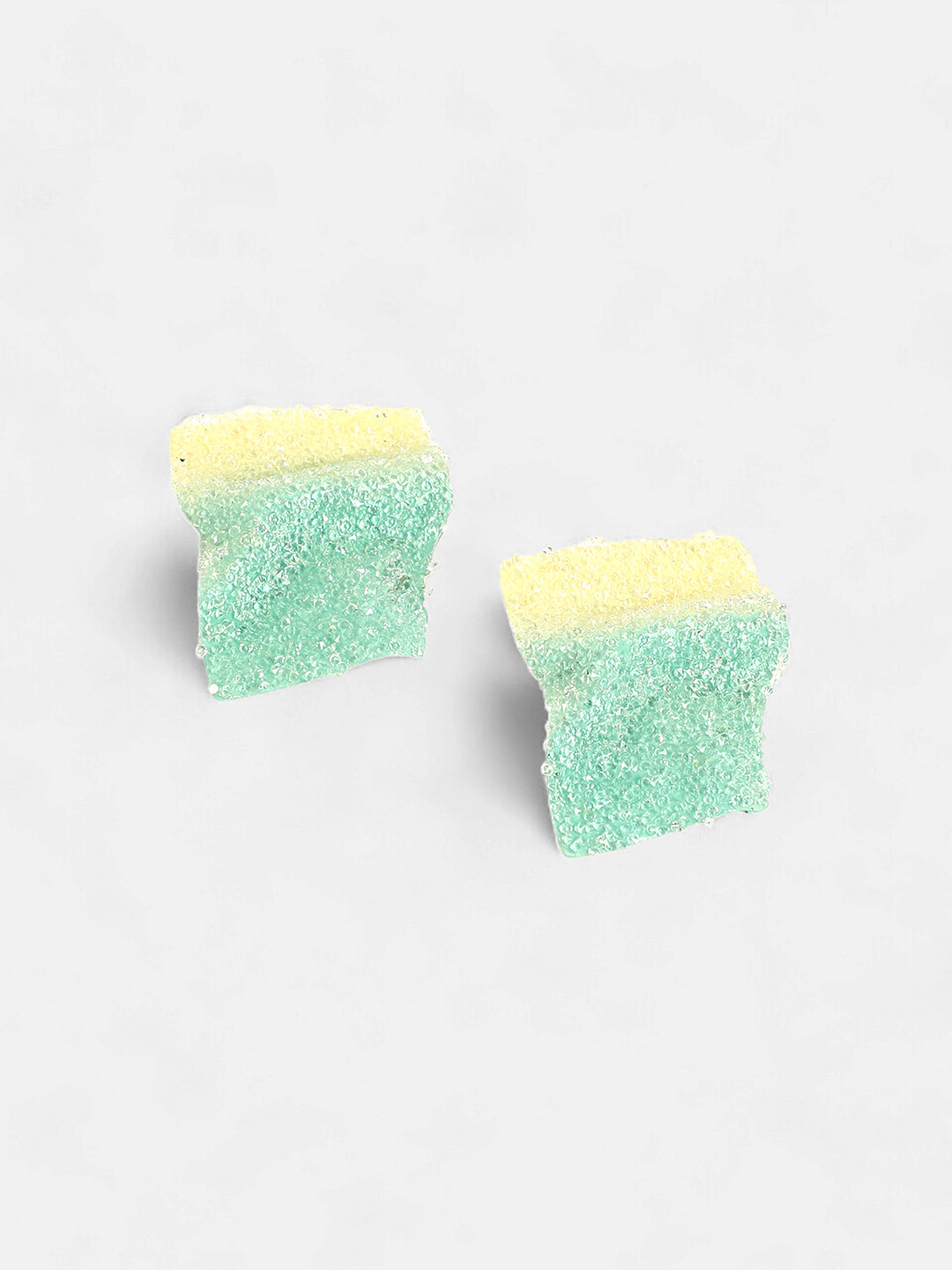 The Glacier Quad Drop Earrings - Mint Green & Daffodil Yellow-SOHIER8900