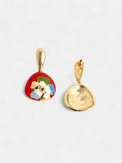 The Hana Drop Earrings - Scarlet Red-SOHIER8959