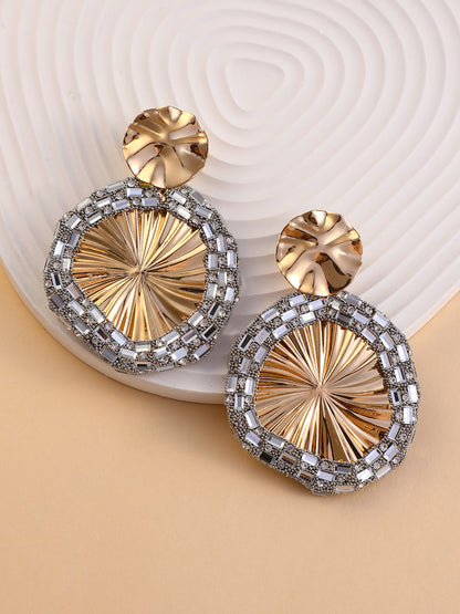 The Revolving Mirror Drop Earrings - Crystal Silver-SOHIER8969