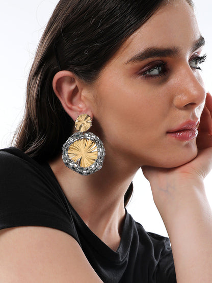 The Revolving Mirror Drop Earrings - Crystal Silver-SOHIER8969
