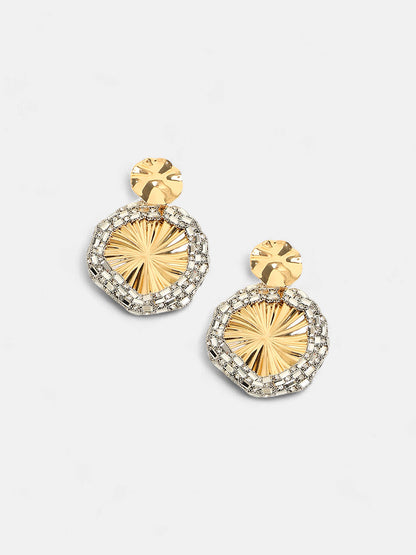 The Revolving Mirror Drop Earrings - Crystal Silver-SOHIER8969