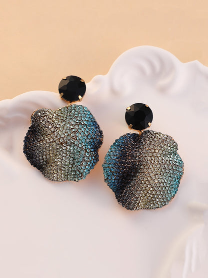 The Glacier Swirl Drop Earrings - Crystal Silver & Sky Blue-SOHIER8973