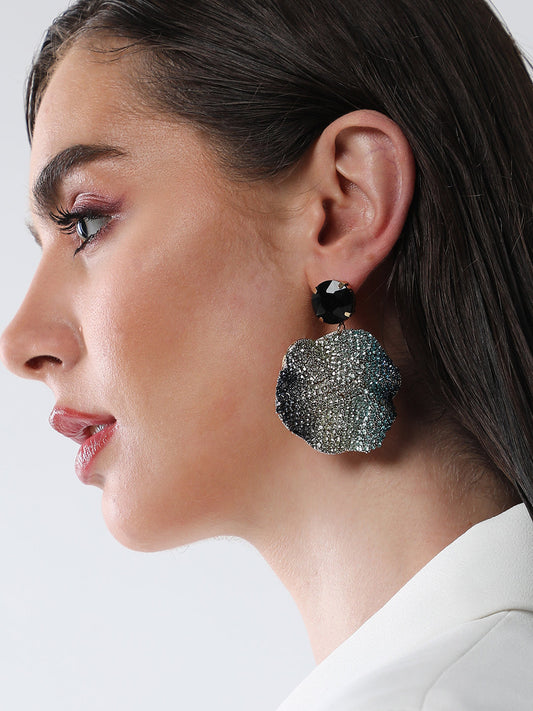 The Glacier Swirl Drop Earrings - Crystal Silver & Sky Blue-SOHIER8973