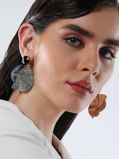The Glacier Swirl Drop Earrings - Crystal Silver & Sky Blue-SOHIER8973