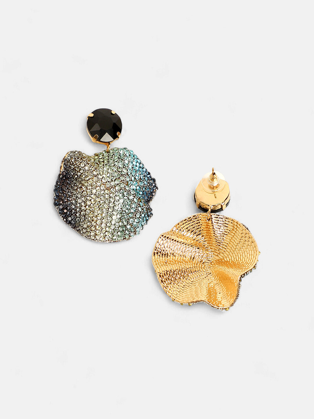 The Glacier Swirl Drop Earrings - Crystal Silver & Sky Blue-SOHIER8973