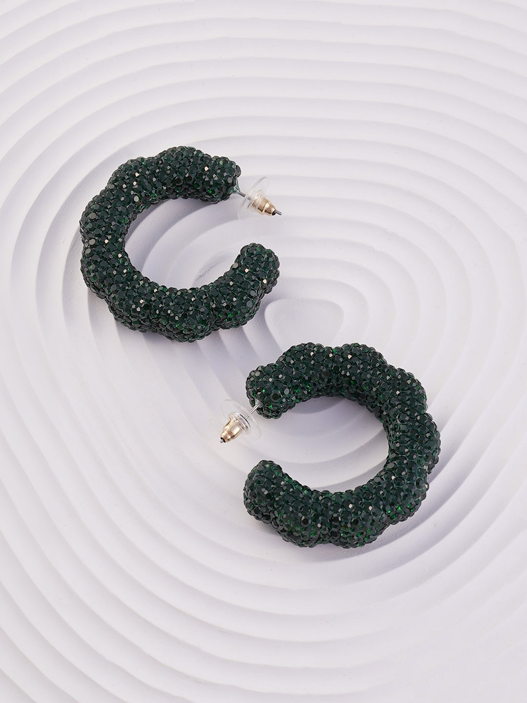 The Jingle Hoop Earrings - Emerald Green-SOHIER8976