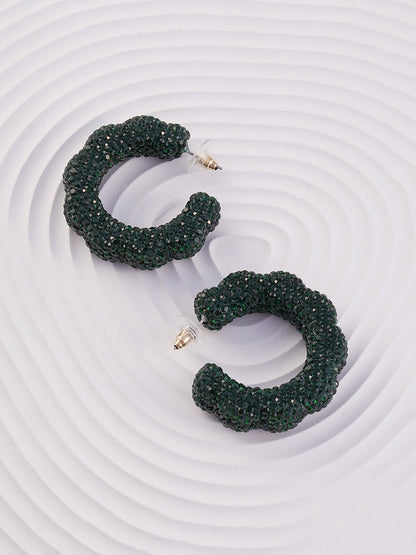 The Jingle Hoop Earrings - Emerald Green-SOHIER8976
