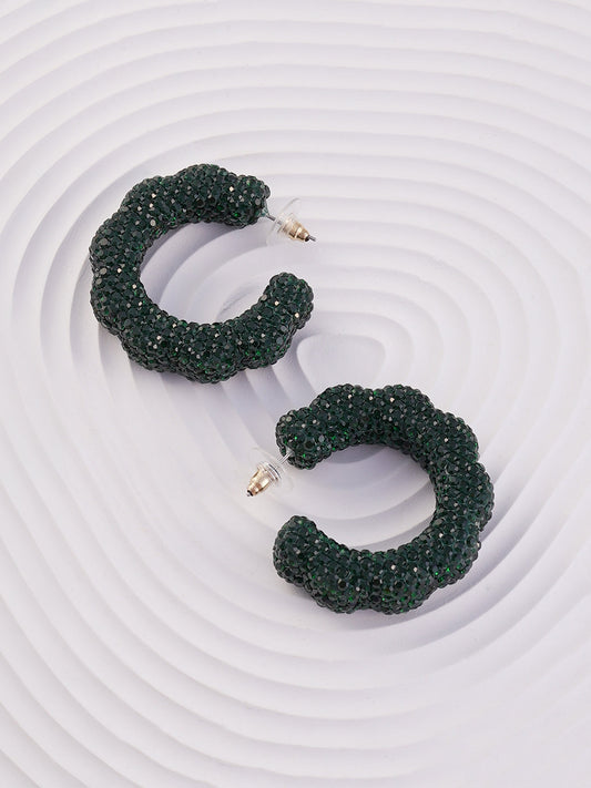 The Jingle Hoop Earrings - Emerald Green-SOHIER8976