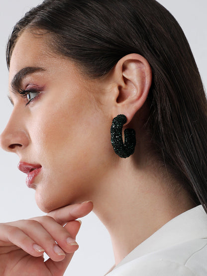 The Jingle Hoop Earrings - Emerald Green-SOHIER8976