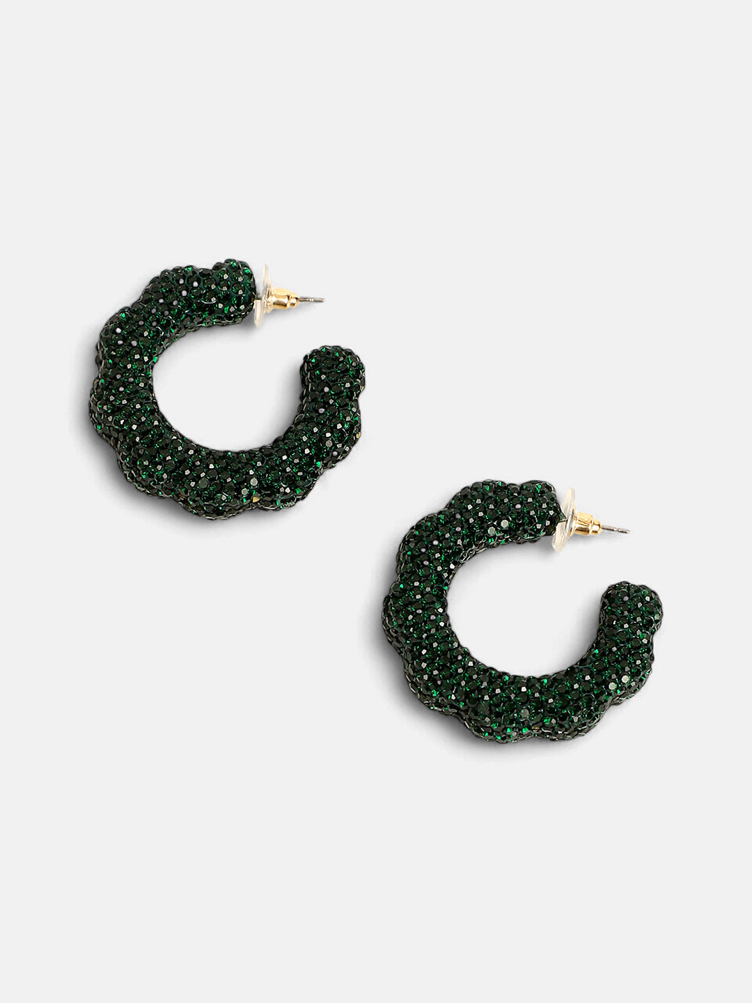 The Jingle Hoop Earrings - Emerald Green-SOHIER8976