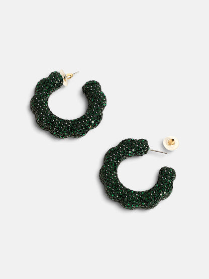 The Jingle Hoop Earrings - Emerald Green-SOHIER8976