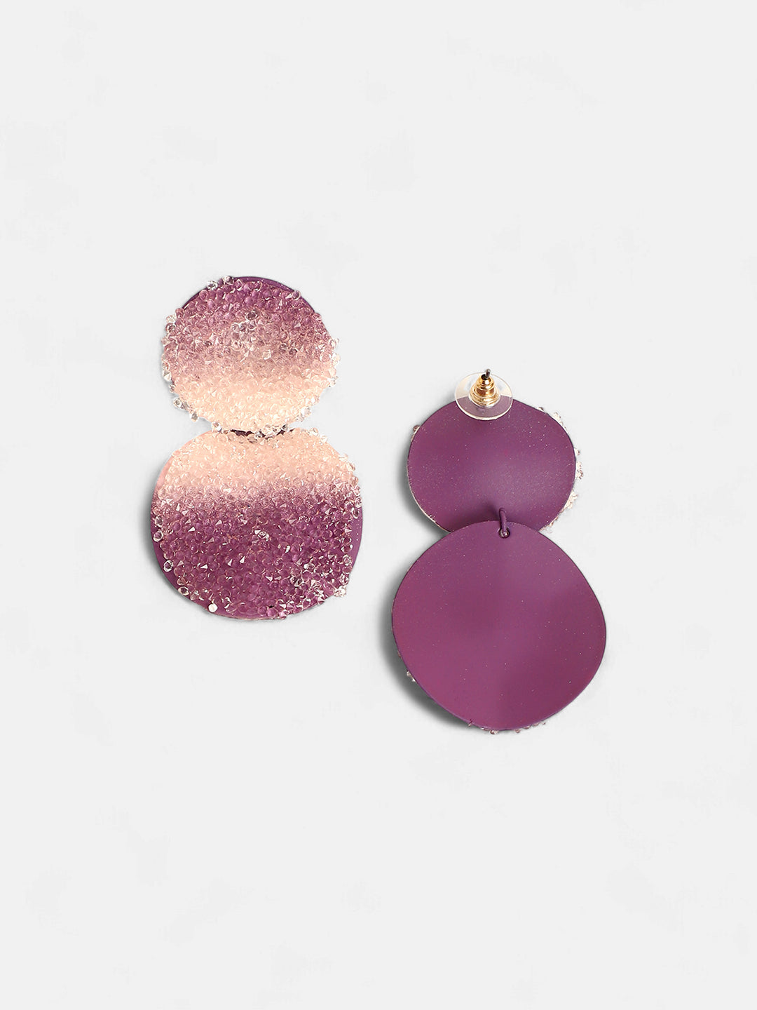 The Glacier Circular Drop Earrings - Amerthyst Purple-SOHIER8978