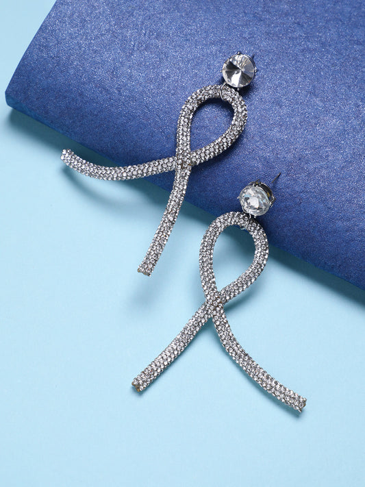 Silver-Plated Contemporary Studs Earrings