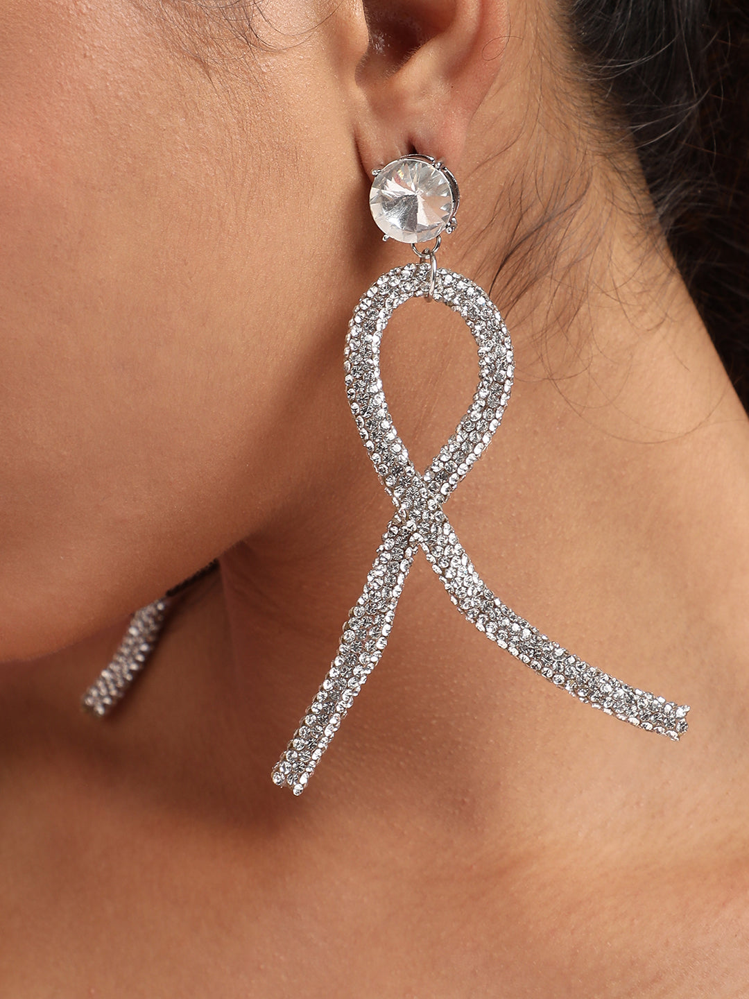 Silver-Plated Contemporary Studs Earrings