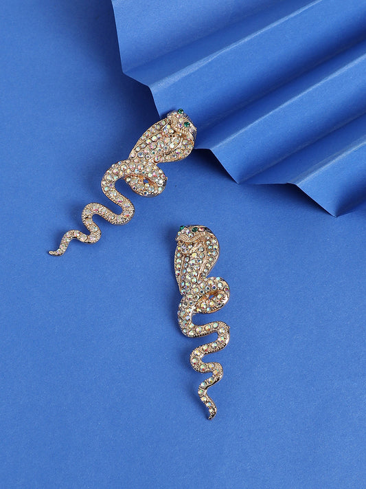 Gold-Plated Animal Shaped Drop Earrings