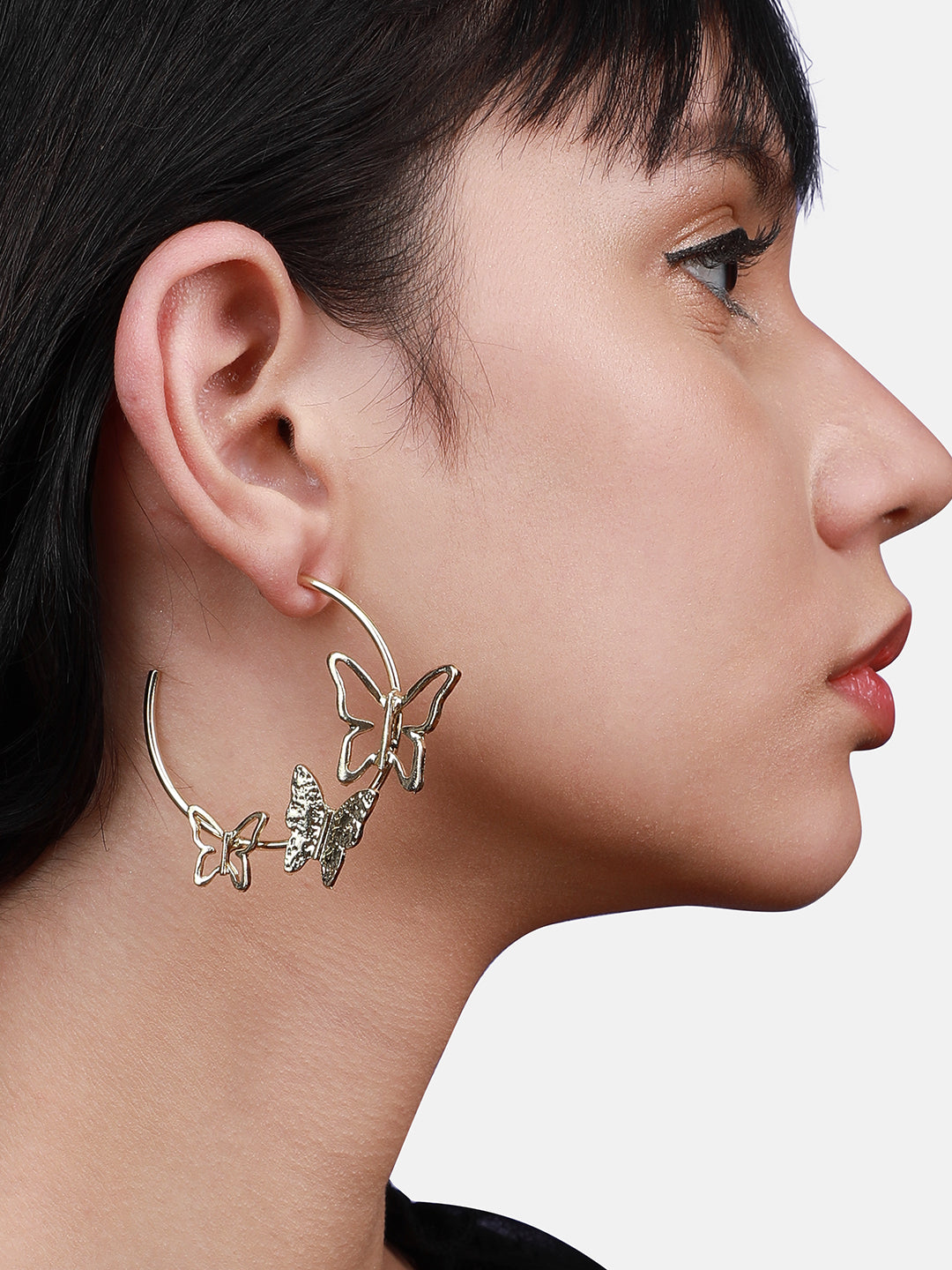 Gold-Plated Animal Shaped Hoop Earrings