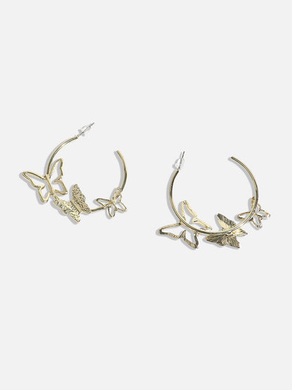 Gold-Plated Animal Shaped Hoop Earrings