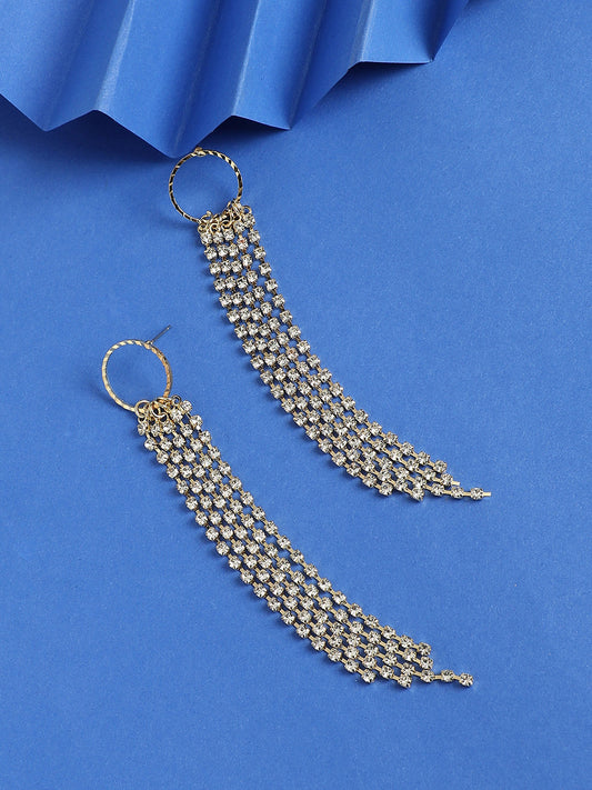 Gold-Plated Circular Drop Earrings