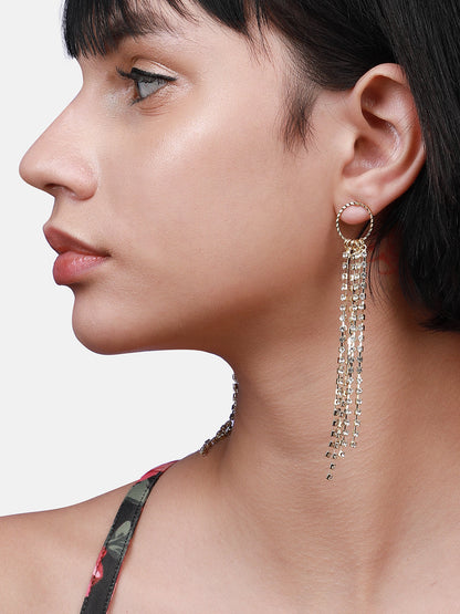 Gold-Plated Circular Drop Earrings