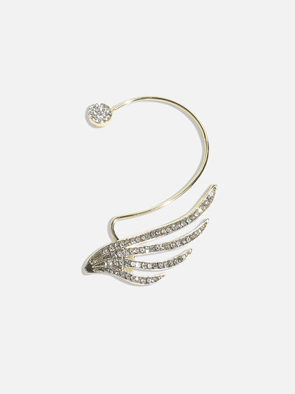 Gold-Plated Feather Shaped Ear Cuff Earrings