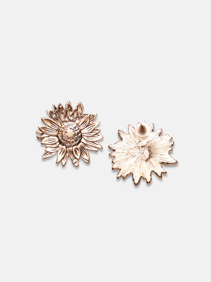 Gold-Plated Sunflower Studs Earrings