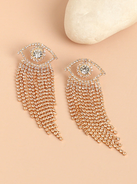Gold-Plated Contemporary Drop Earrings
