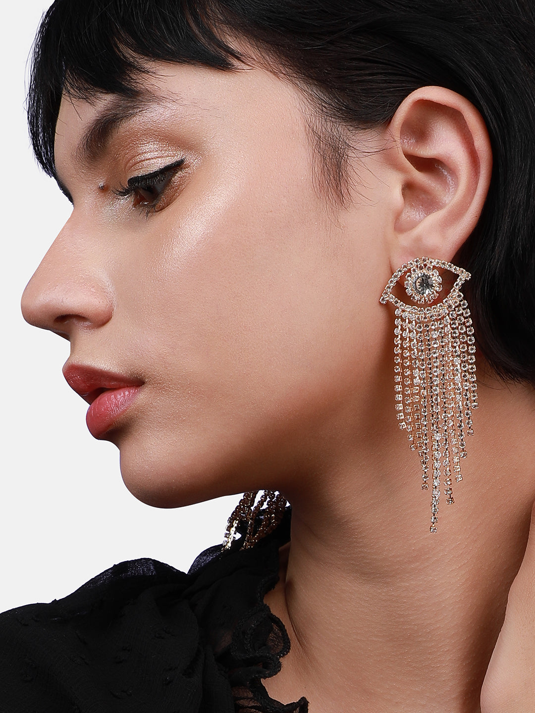 Gold-Plated Contemporary Drop Earrings