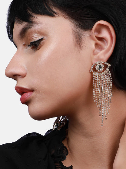 Gold-Plated Contemporary Drop Earrings