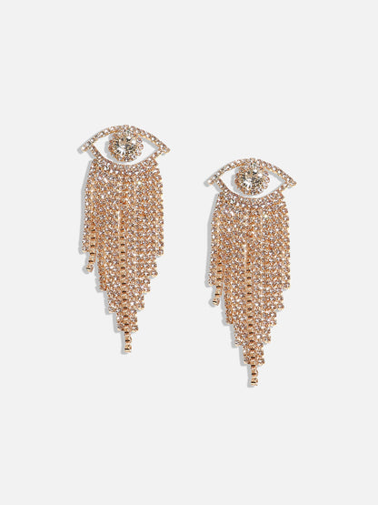 Gold-Plated Contemporary Drop Earrings