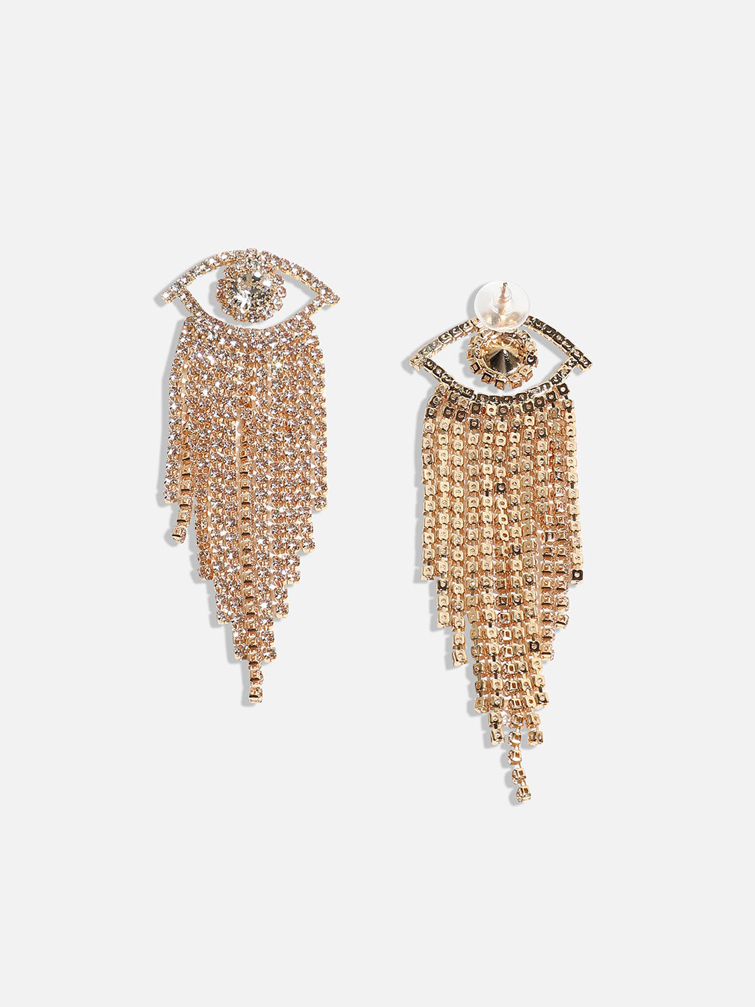 Gold-Plated Contemporary Drop Earrings