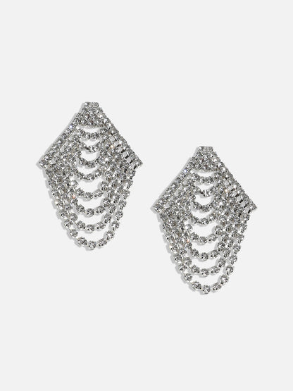 Silver-Plated Contemporary Drop Earrings