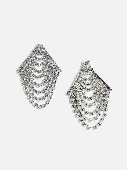 Silver-Plated Contemporary Drop Earrings
