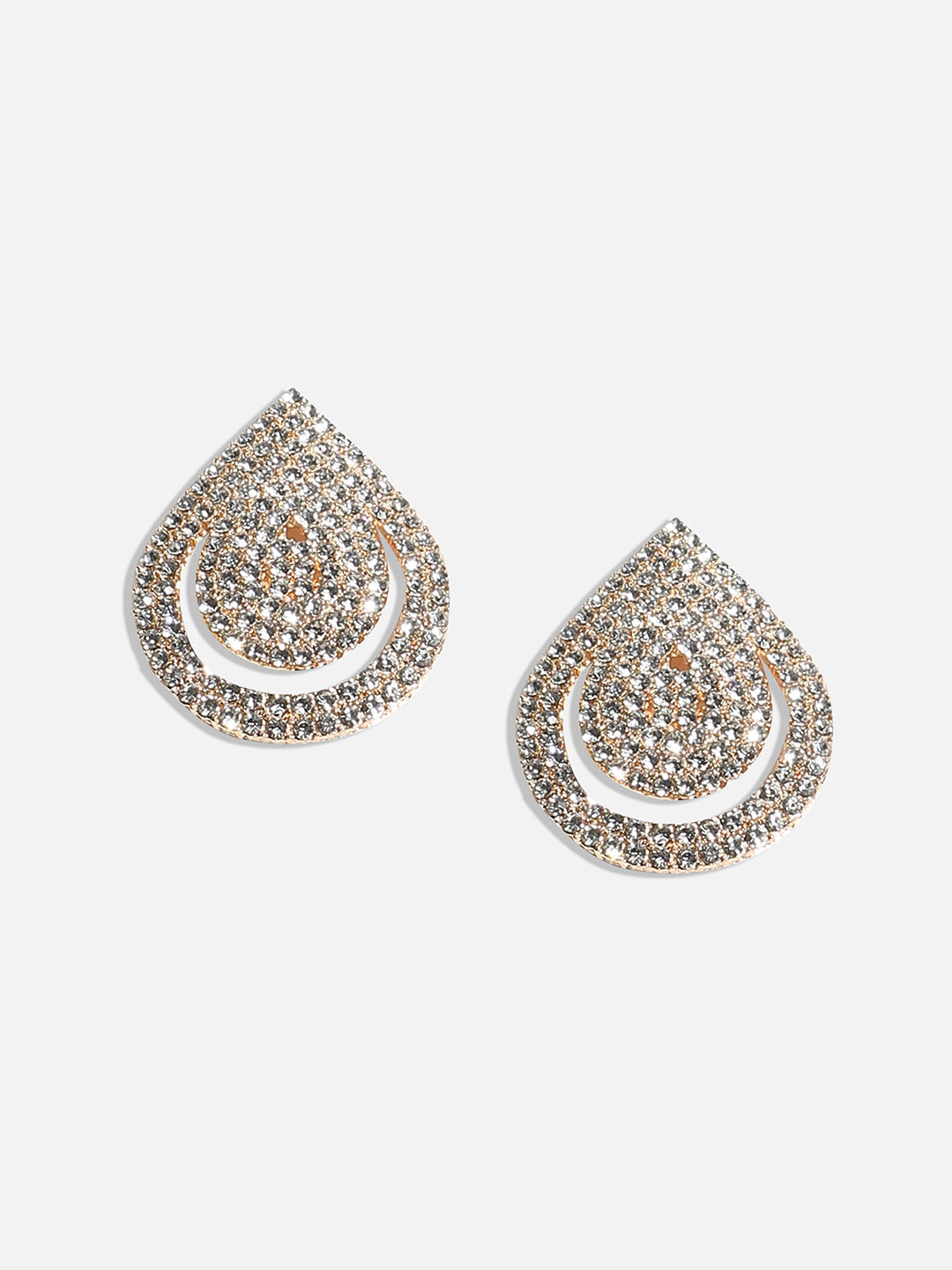 Gold-Plated Teardrop Shaped Drop Earrings