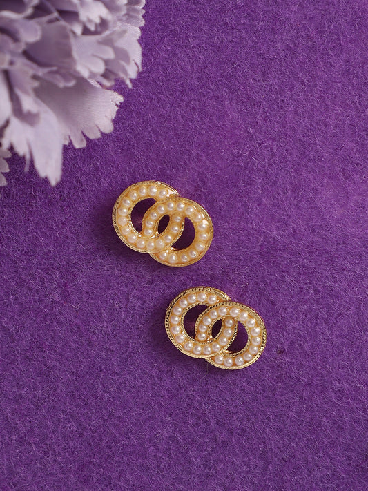 Gold-Plated Circular Studs Earrings