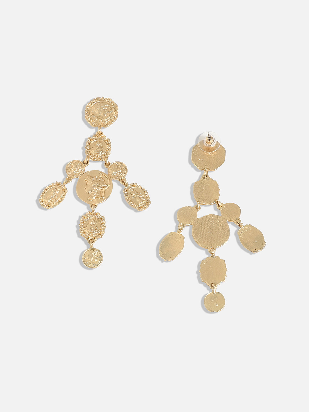 Gold-Plated Contemporary Drop Earrings